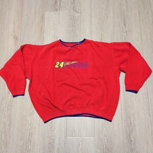 Vintage Competitors View Jeff Gordon Sweatshirt Mens L Red NASCAR 24 Racing Boxy